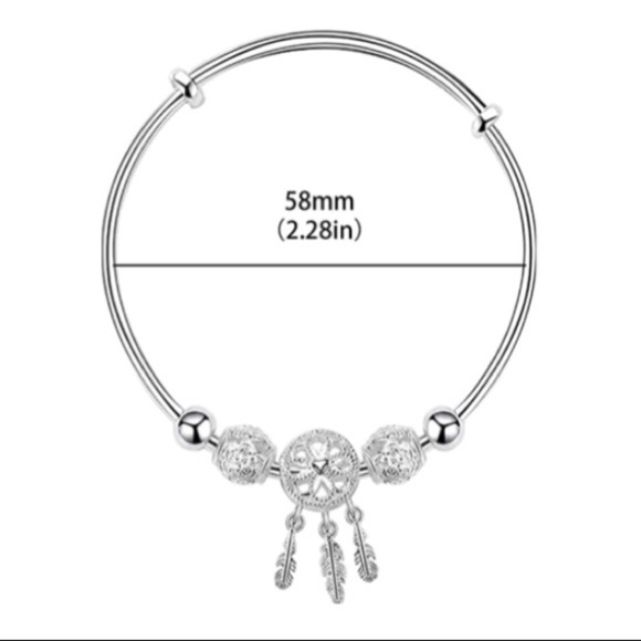Dreamcatcher Sterling Silver Bangle Bracelet - Picture 13 of 13